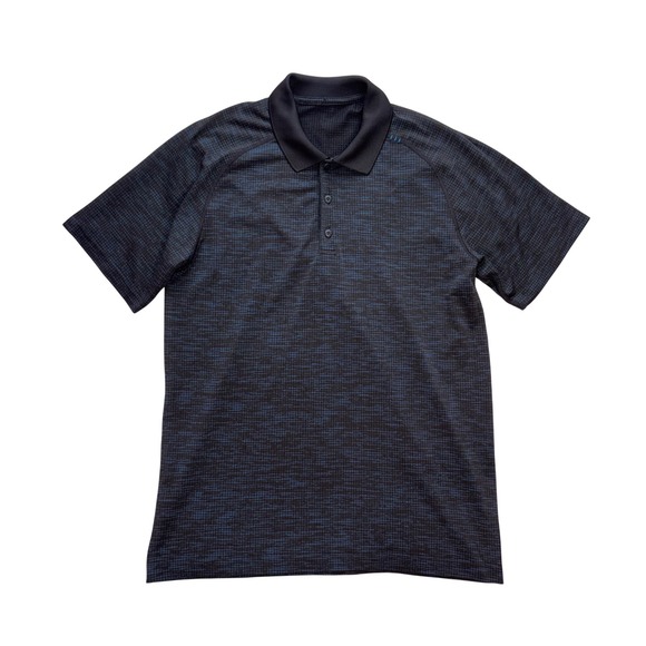 Lululemon Other - LULULEMON Metal Vent Tech Polo Mens L Blue Black Short Sleeve Athletic Golf Gym
